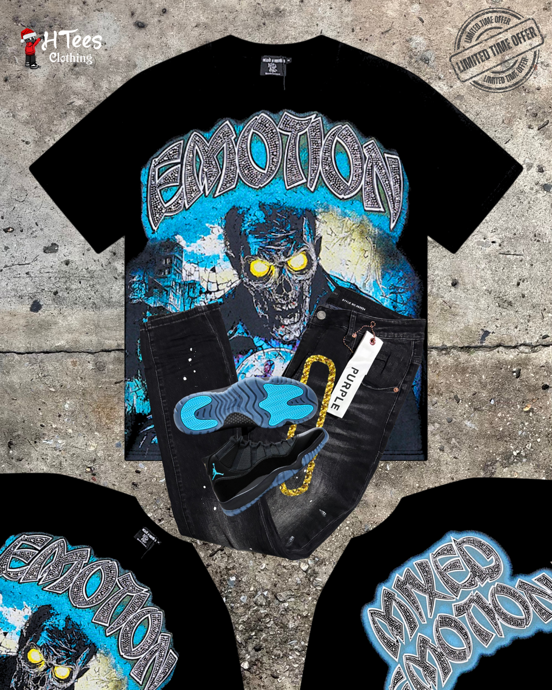 Black Mixed Emotions Zombie T-Shirt