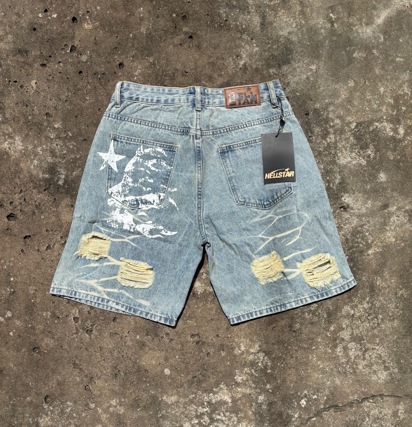 Blue Hellstar Jeans Short