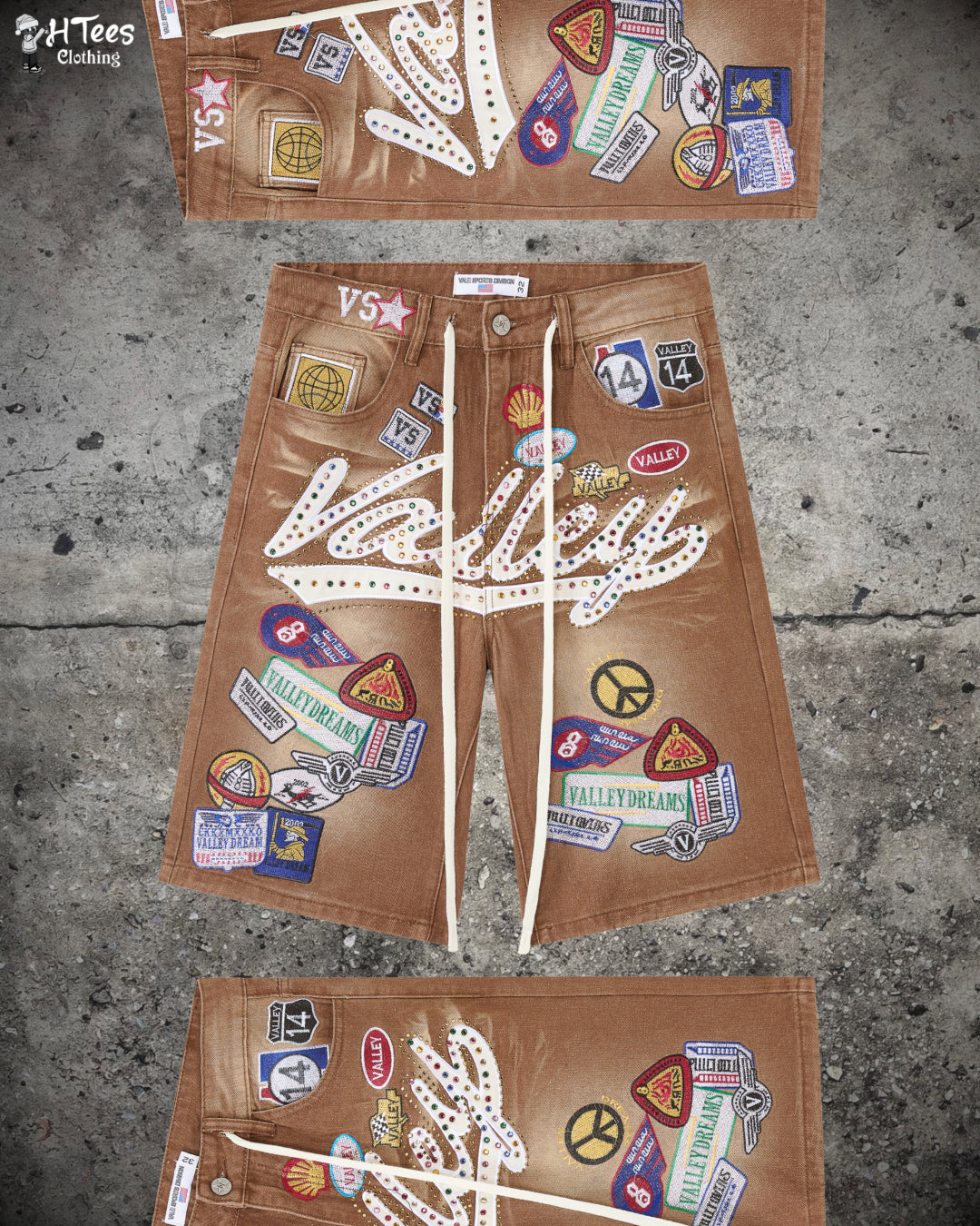 Brown Valley Patches Shorts