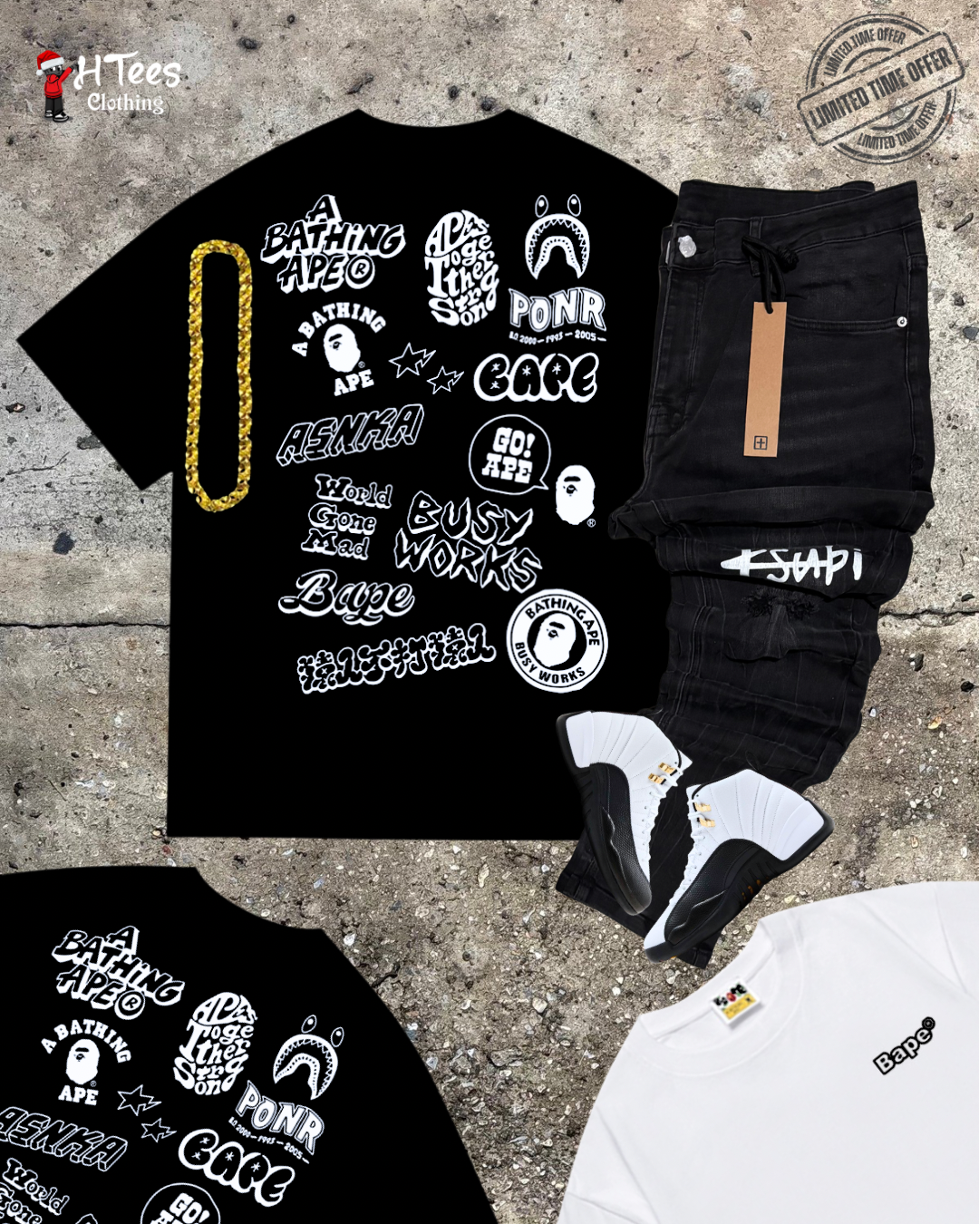 White Ape Combination T-Shirt