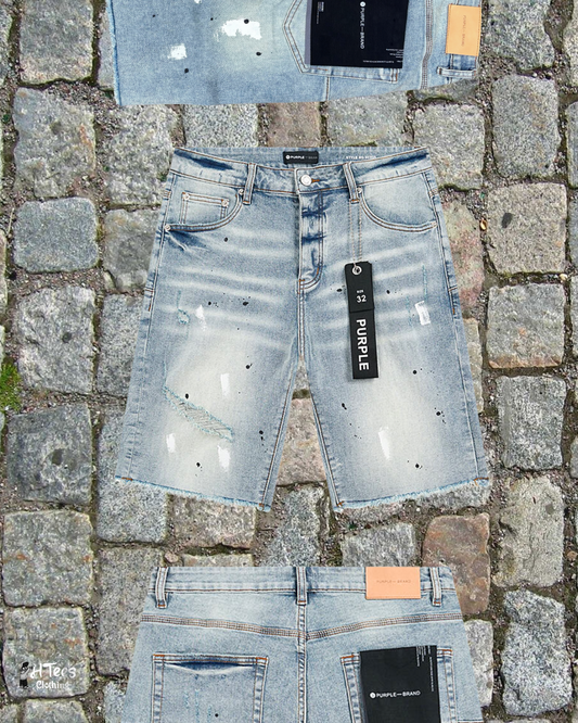 Blue Purple Jeans Short