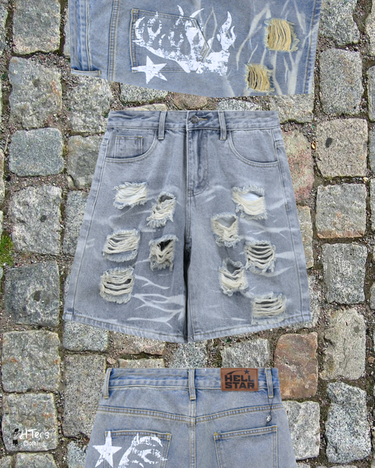 Blue Hellstar Jeans Short