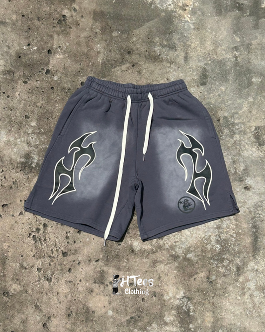Grey Hellstar Cotton Shorts