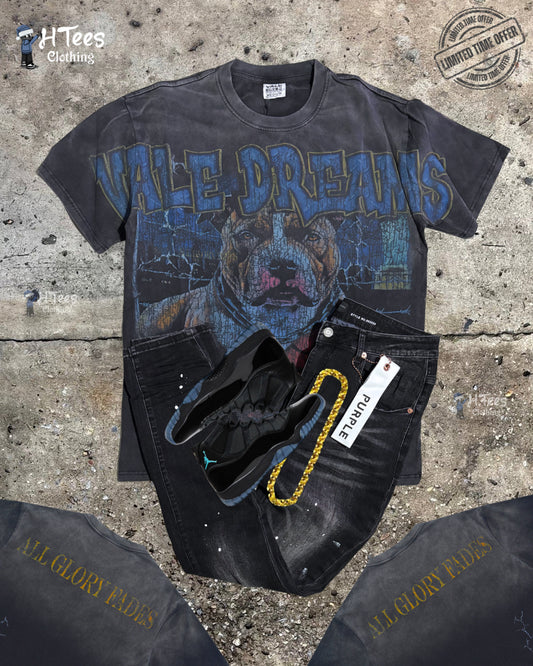 Black Wash Valley Dreams Dog T-Shirt