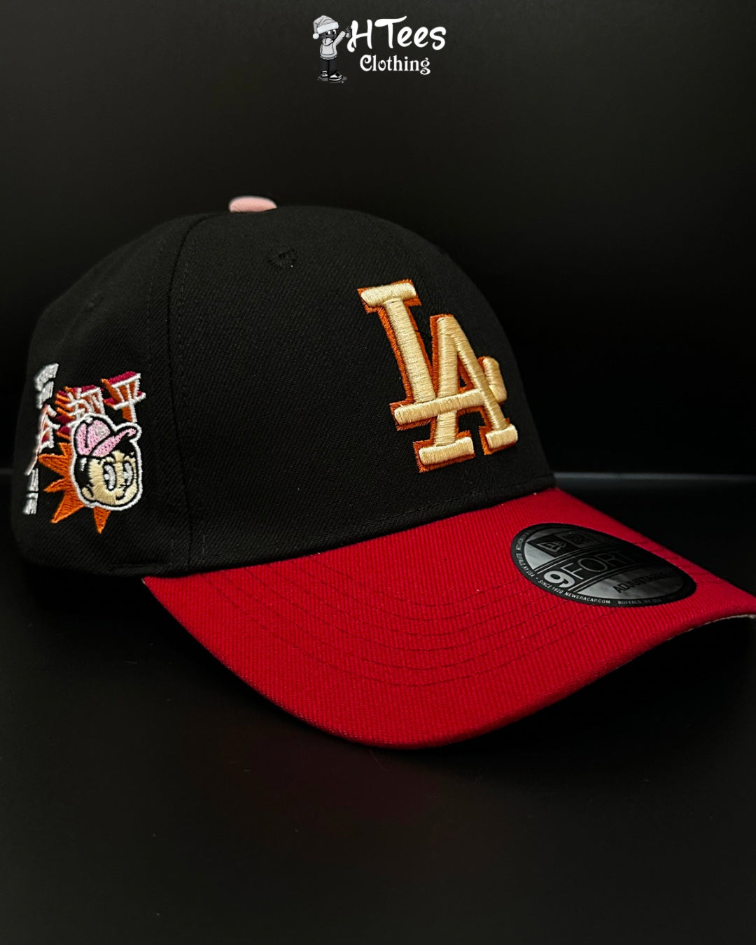 Black/Red LA Snapback