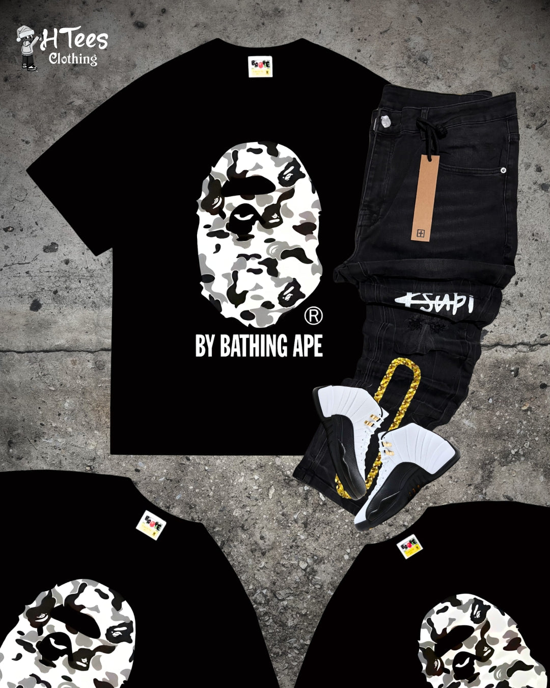 Black/White Camo Bape T-Shirt