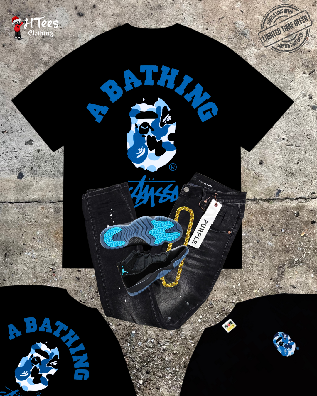 Blue Camo Ape T-Shirt