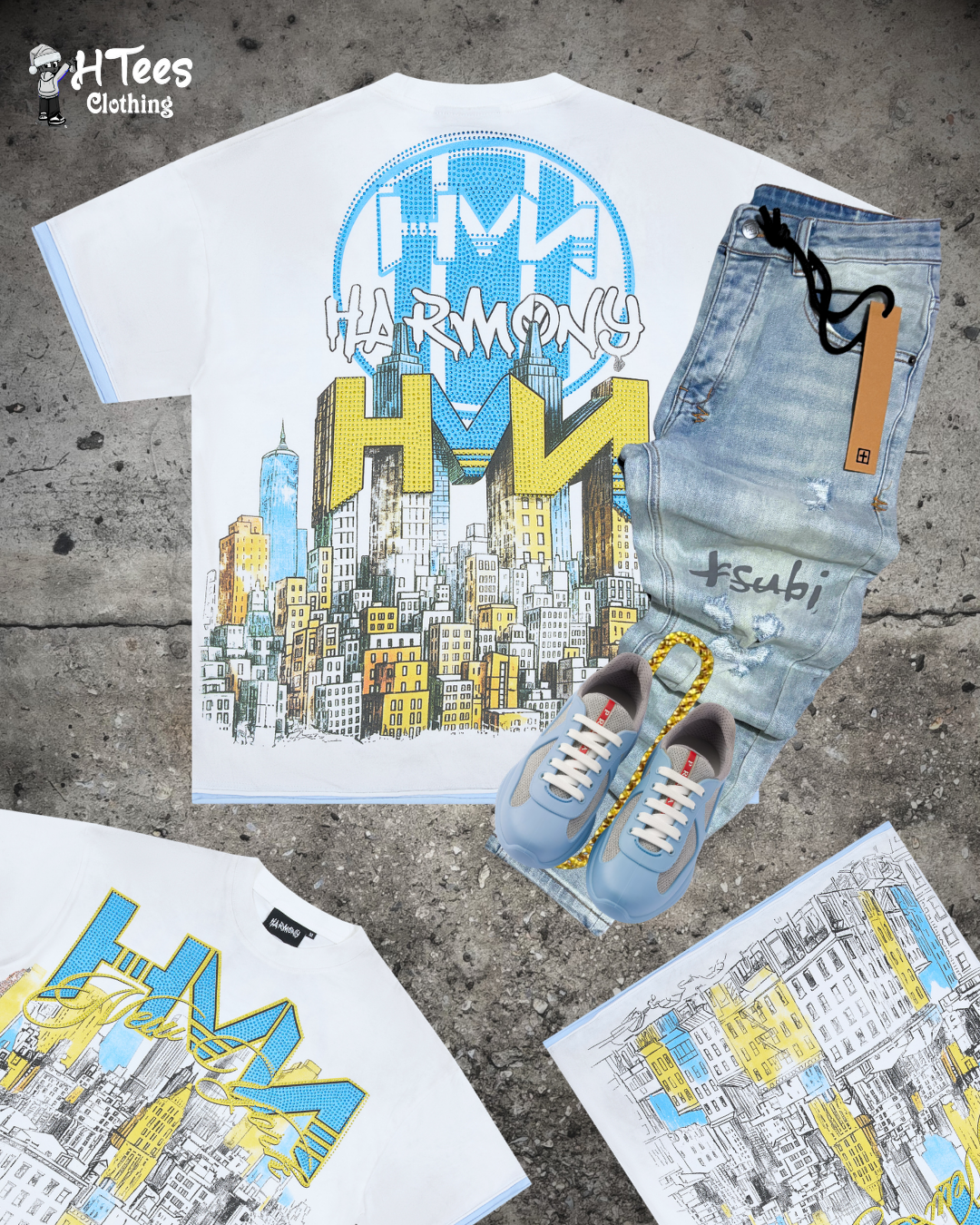 White/Blue Harmony T-Shirt