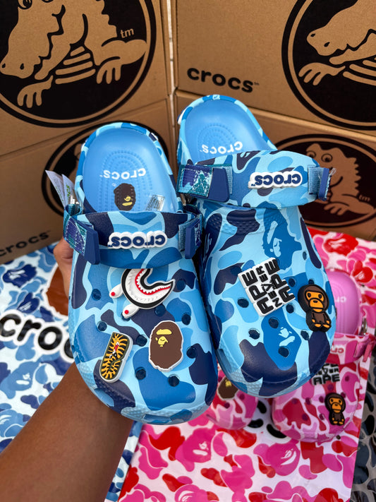 Blue Bathing Ape X Crocs