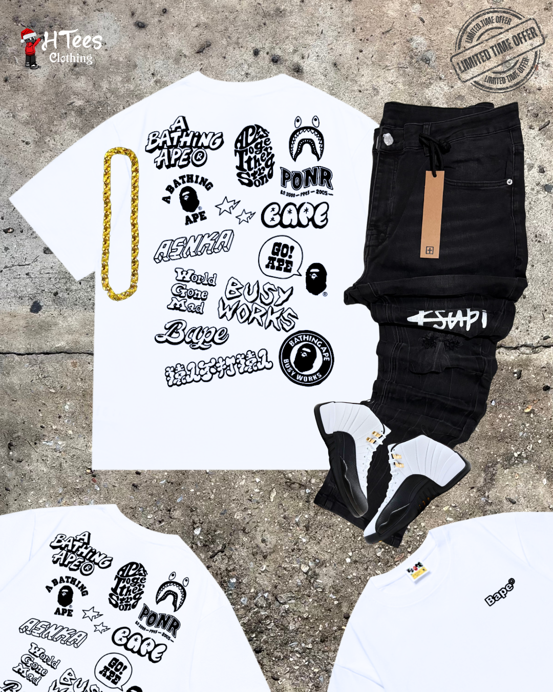 White Ape Combination T-Shirt