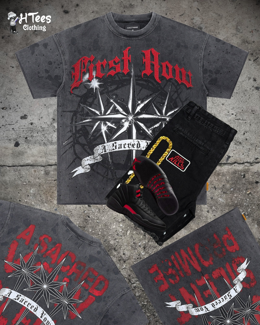 Black Wash First Row T-Shirt