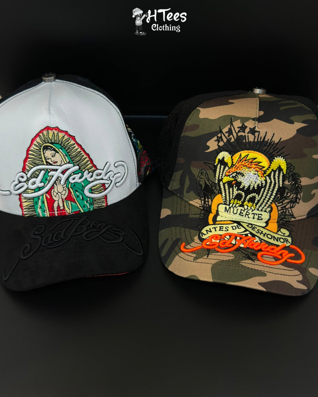 White/Black Ed Hardy Snapback