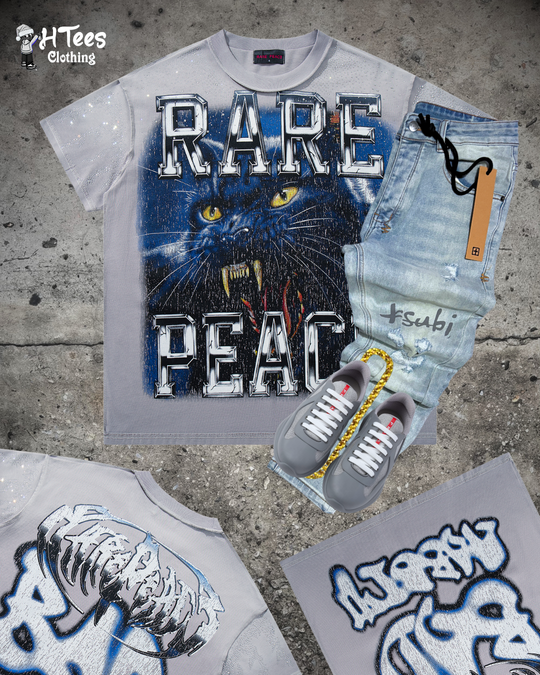 Grey Rare Peace T-Shirt