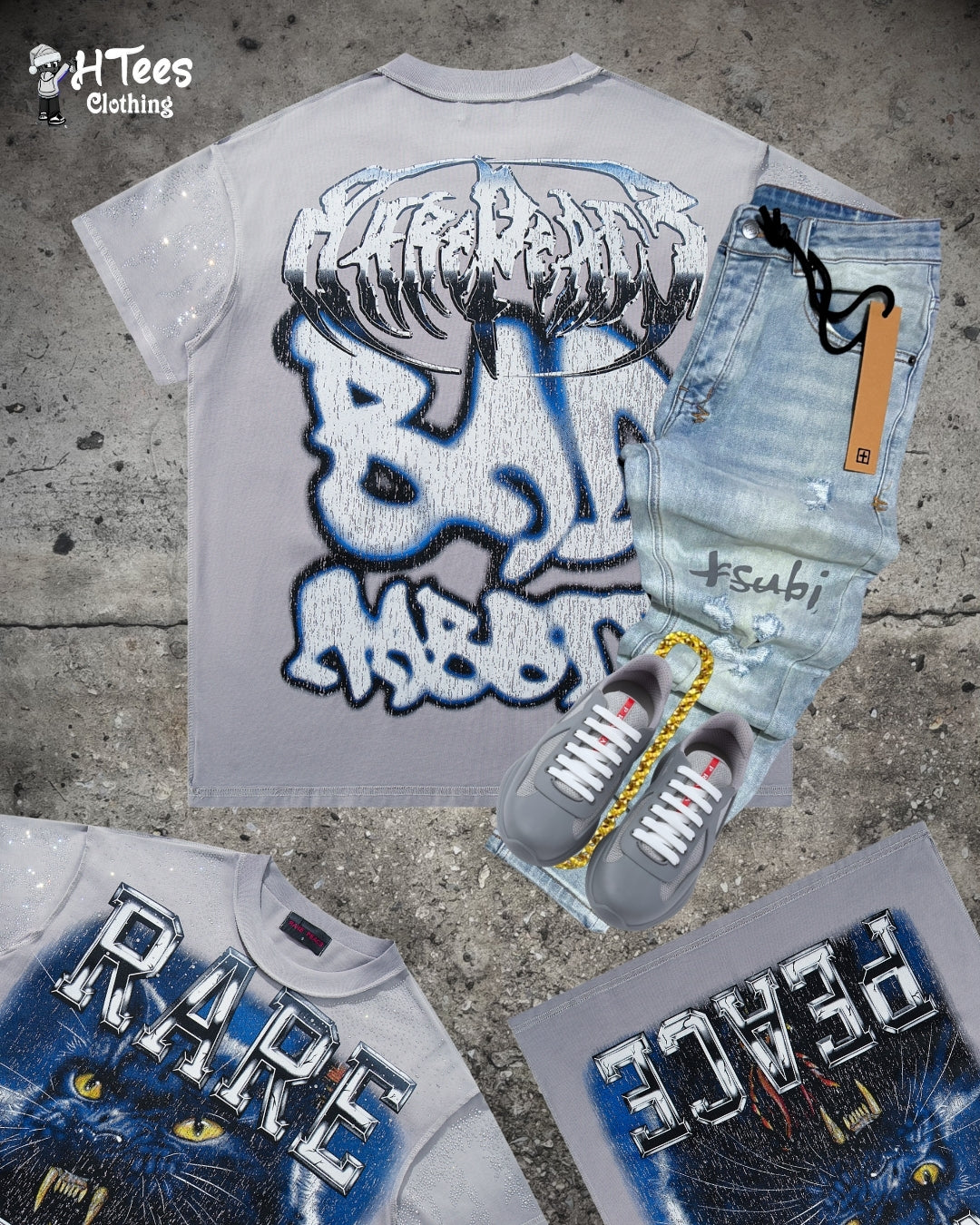 Grey Rare Peace T -Shirt