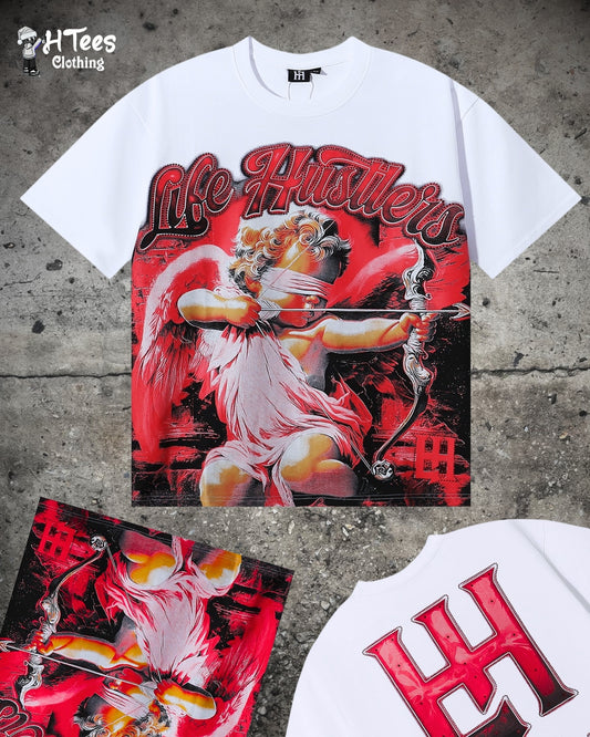 White/Red Life Hustlers T-Shirt