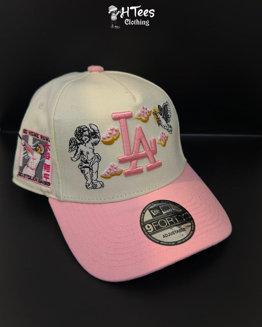 Cream/Pink LA Snapback