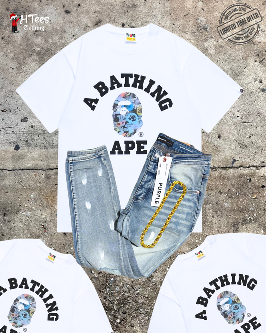 White Floral Ape T-Shirt