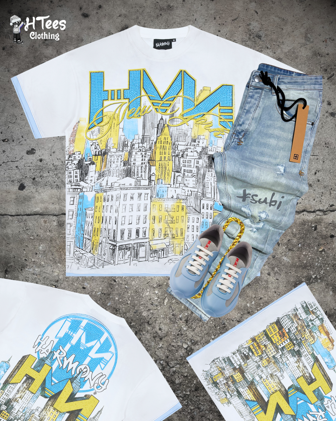 White/Blue Harmony T-Shirt