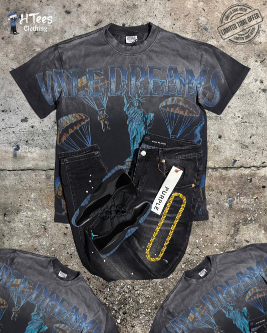 Black Wash Valley Dreams Statue T-Shirt