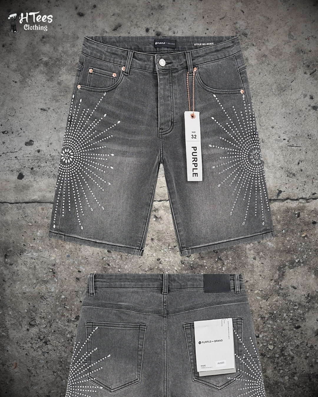 Grey Purple Shorts